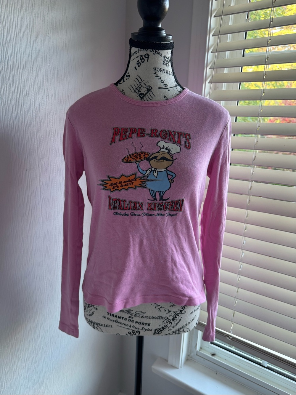 Pink Long-Sleeve Graphic Tee Funny